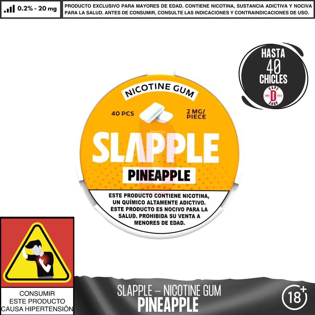 Slapple - Chicles con Nicotina - Nic Gum - Slapple | NIG - SLA - 20 - PIN