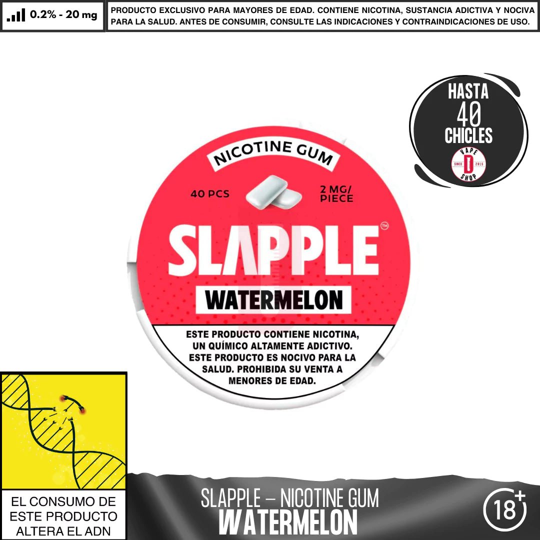 Slapple - Chicles con Nicotina - Nic Gum - Slapple | NIG - SLA - 20 - WAT