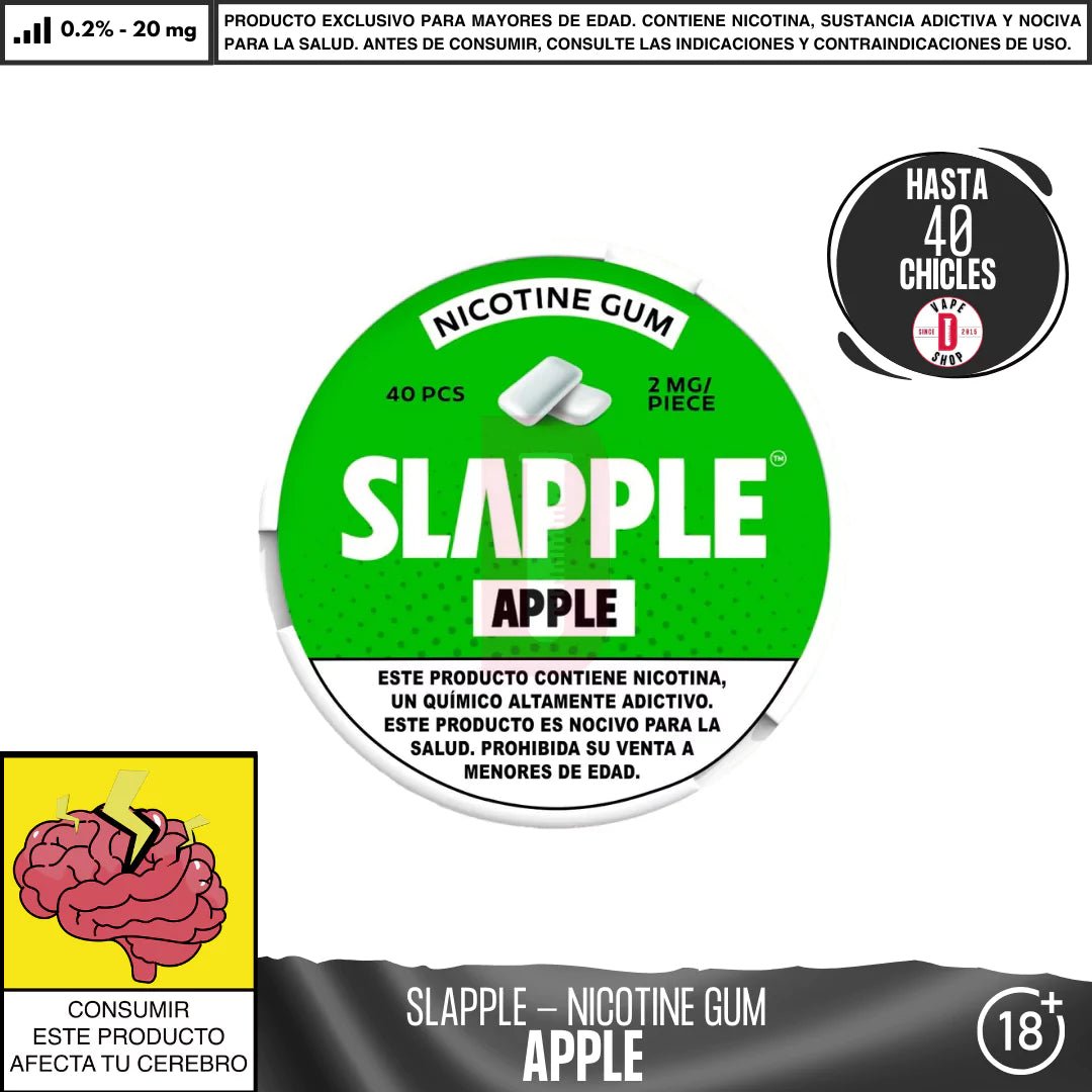 Slapple - Chicles con Nicotina - Nic Gum - Slapple | NIG - SLA - 20 - APP