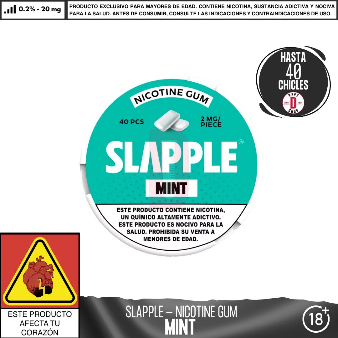 Slapple - Chicles con Nicotina - Nic Gum - Slapple | NIG - SLA - 20 - MIN