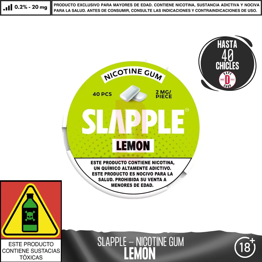 Slapple - Chicles con Nicotina - Nic Gum - Slapple | NIG - SLA - 20 - LEM