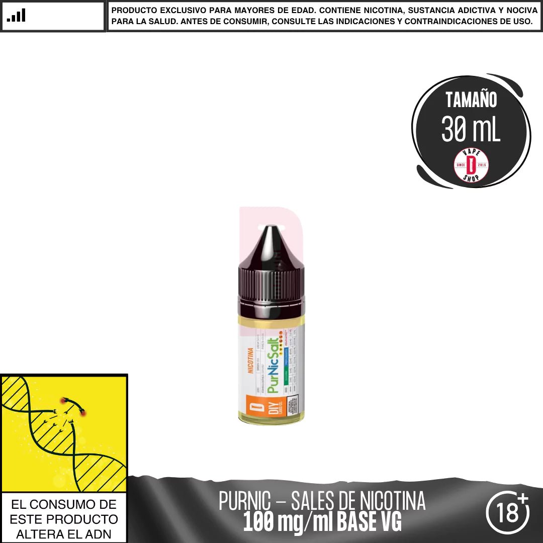 Sales de Nicotina Purnic® 100mg/ml Base VG - Nicotina - Nicriver | NI - NR - SL - 00