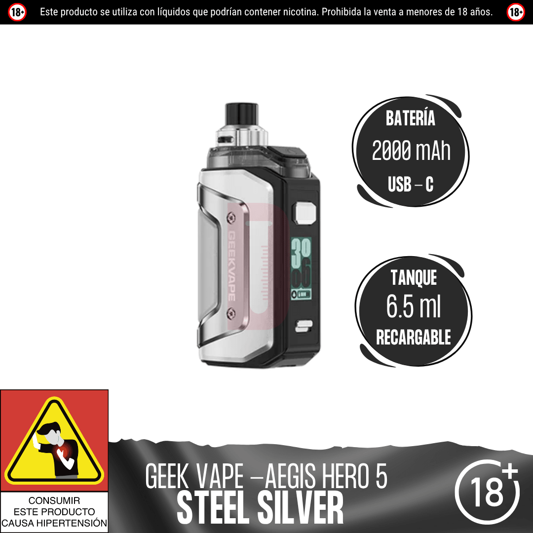 Geek Vape - Aegis Hero 5 - Pod - Geekvape | EQ-GV-AH5-STS