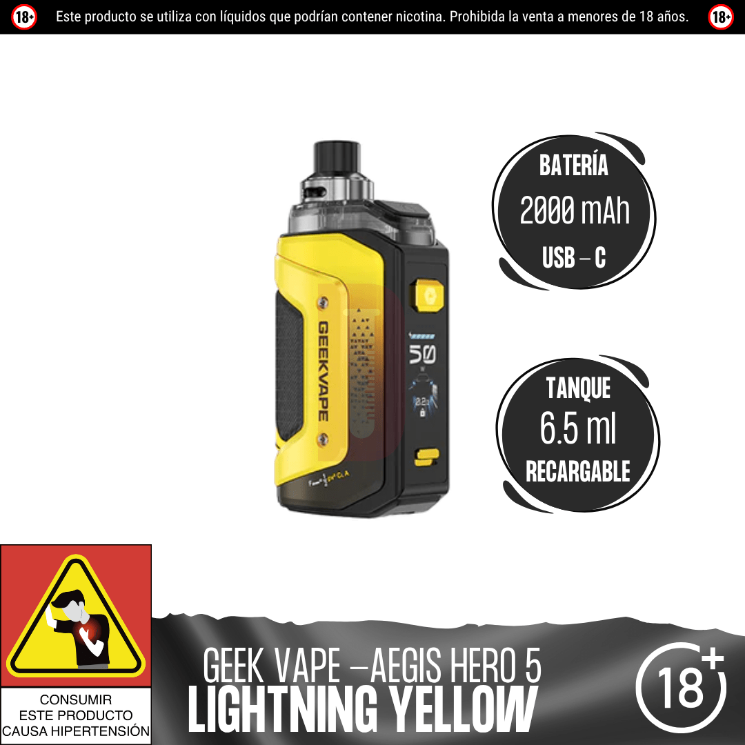 Geek Vape - Aegis Hero 5 - Pod - Geekvape | EQ-GV-AH5-LIY
