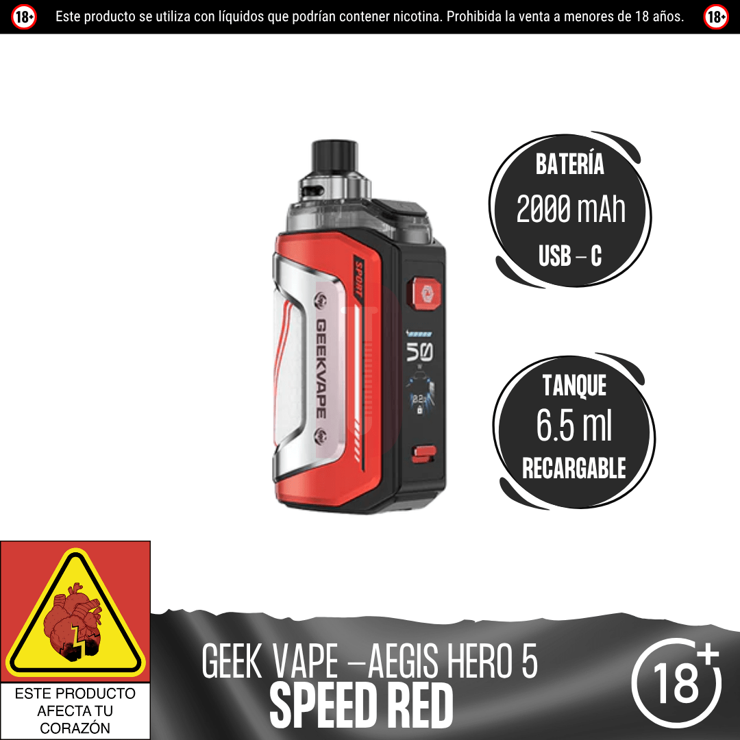 Geek Vape - Aegis Hero 5 - Pod - Geekvape | EQ-GV-AH5-SPR