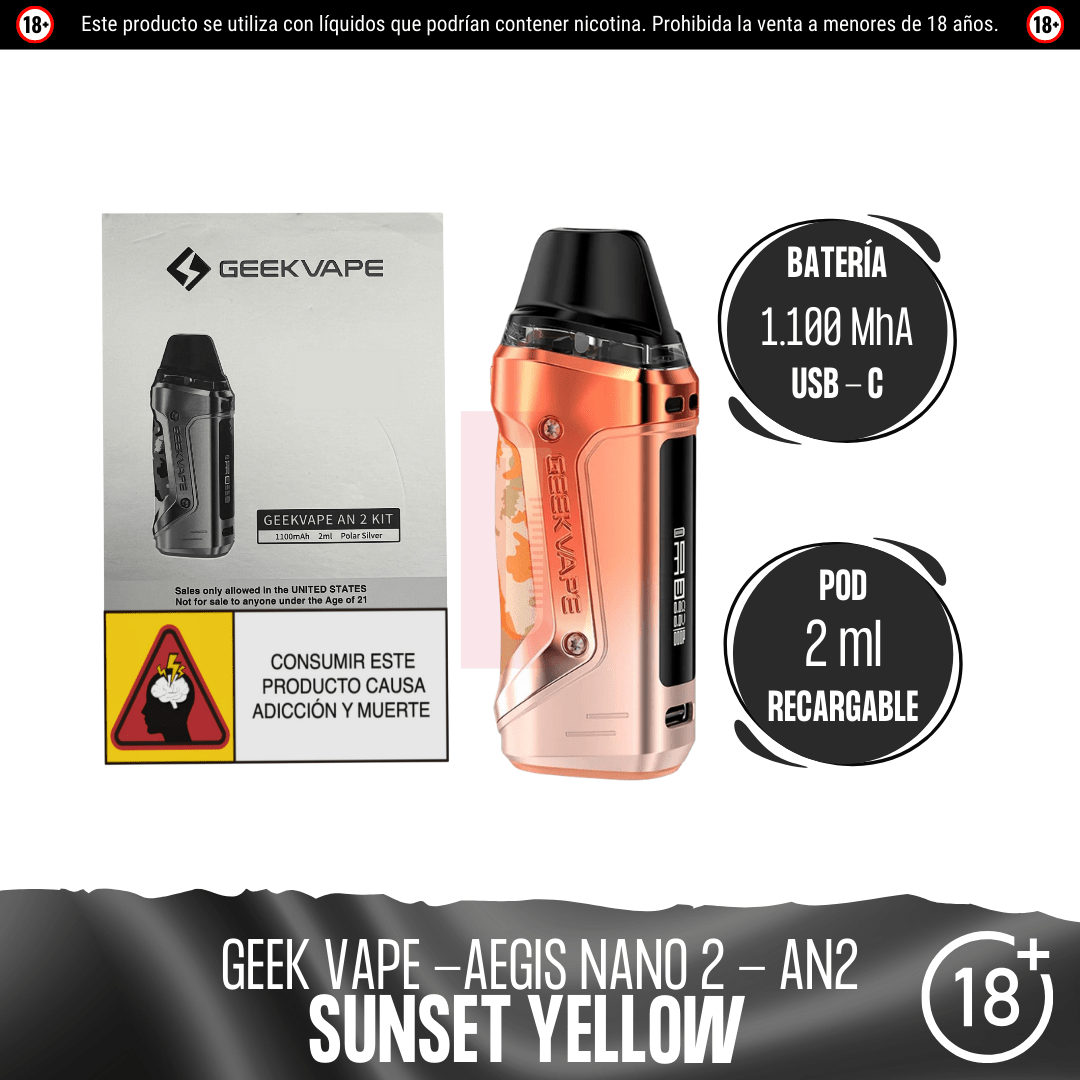 Geek Vape - AN2 (Aegis Nano 2) Pod Kit - Pod - Geekvape | EQ-GV-AN2K-SUY