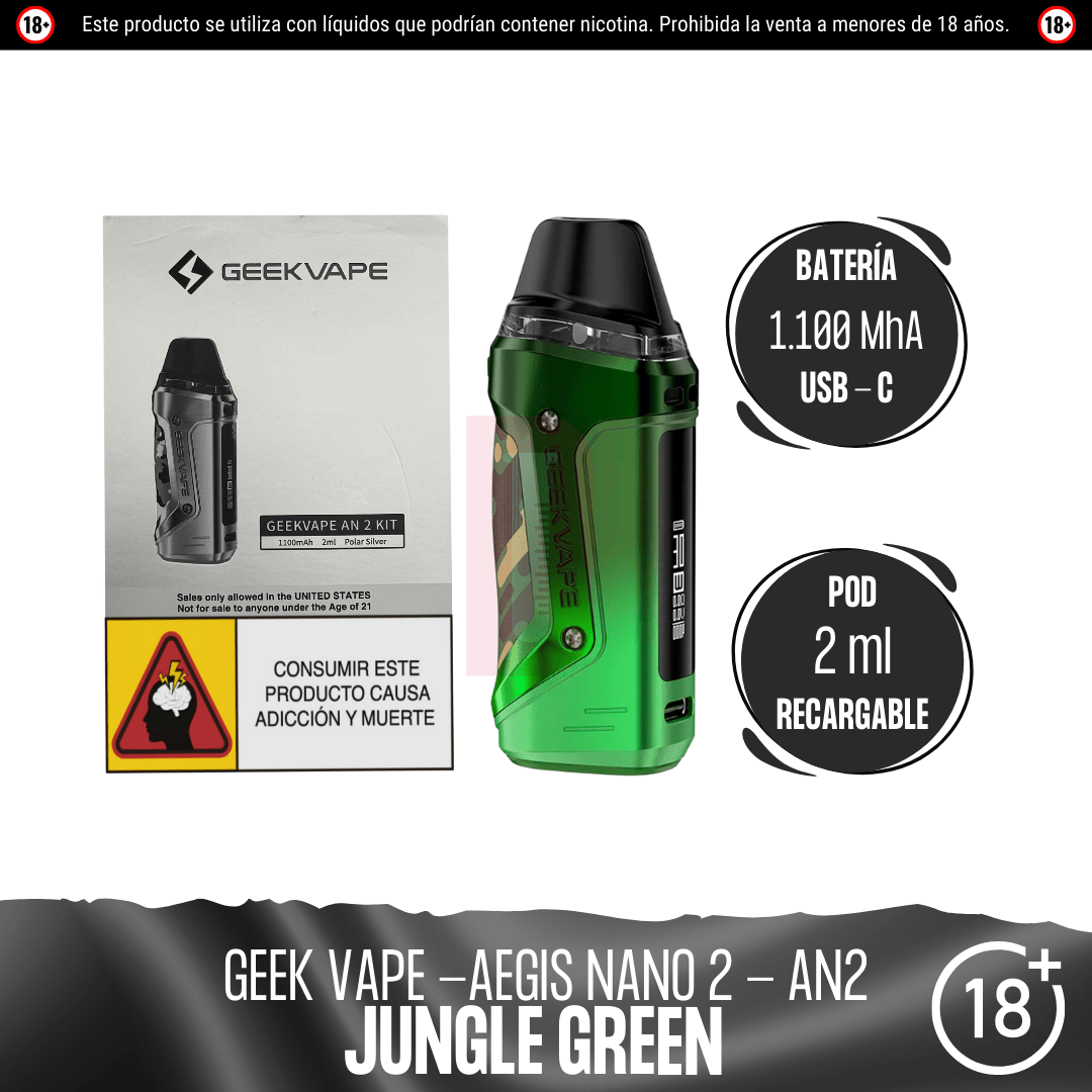 Geekvape AN2 Aegis Nano 2 Pod 1100mAh IP68 DIY Geekvape AN2 Aegis Nano 2 Pod 1100mAh IP68 DIY