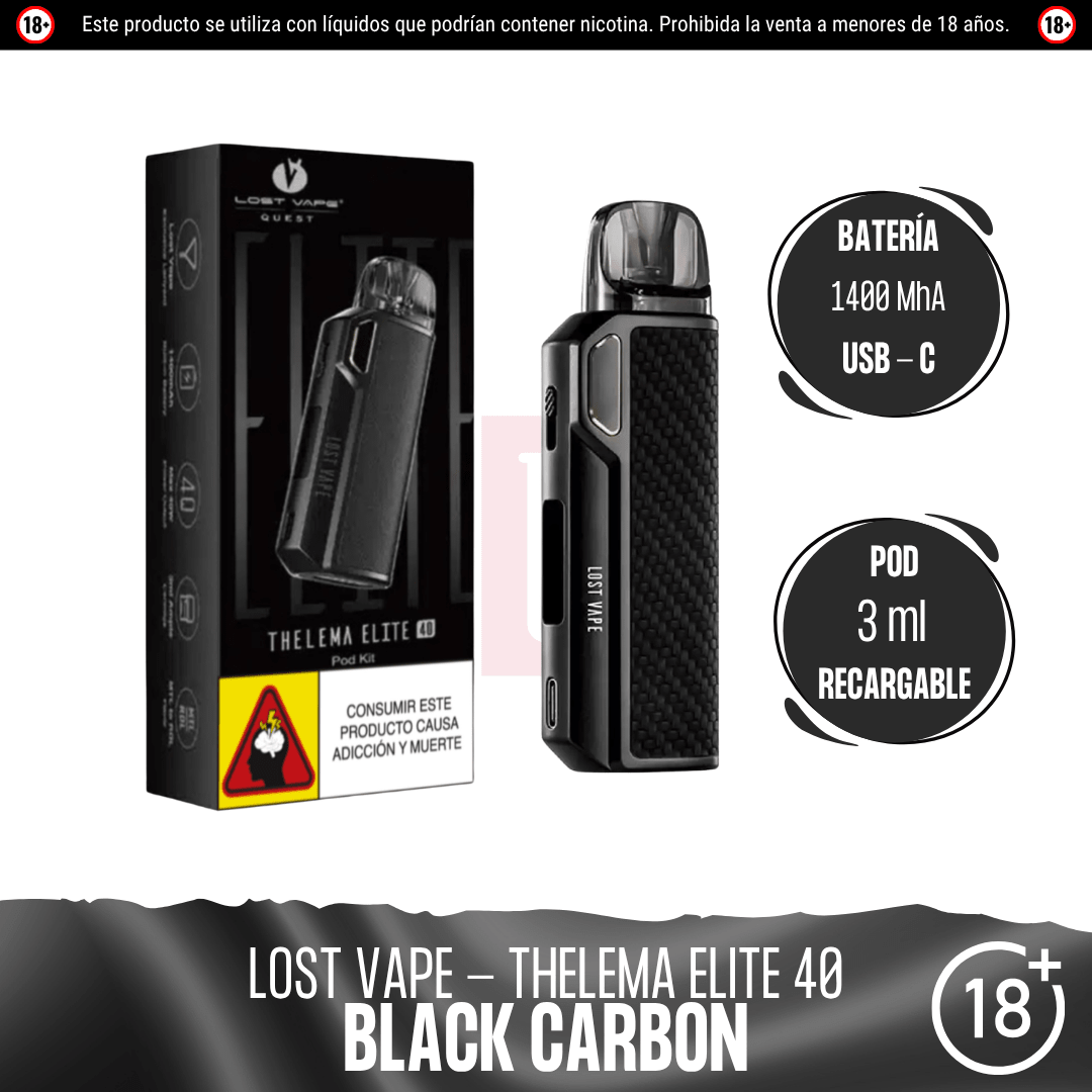 Lost Vape - Thelema Elite 40 Kit - Pod - Lost Vape | EQ-LV-THE-E40-1