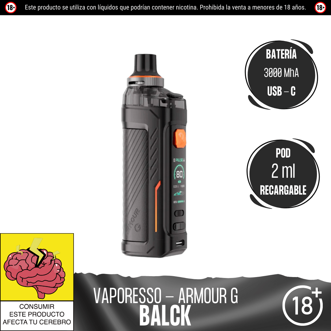 Vaporesso - Armour G Kit - Pod - Vaporesso | EQ - VPS - ARM - GKI - BLA