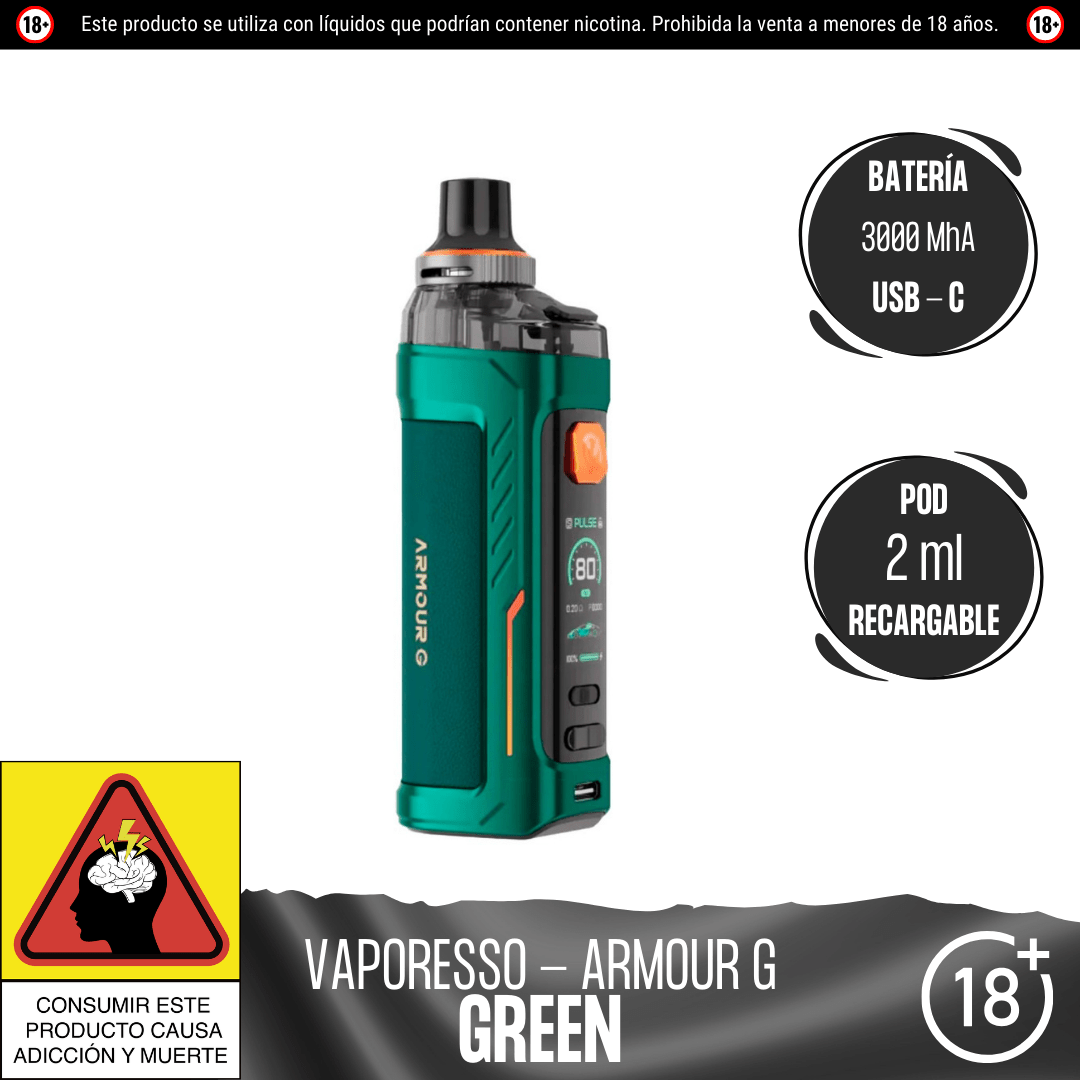 Vaporesso - Armour G Kit - Pod - Vaporesso | EQ - VPS - ARM - GKI - GRN