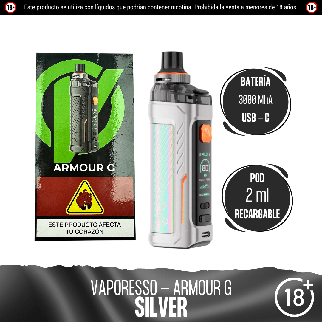 Vaporesso - Armour G Kit - Pod - Vaporesso | EQ-VPS-ARM-GKI-SIL