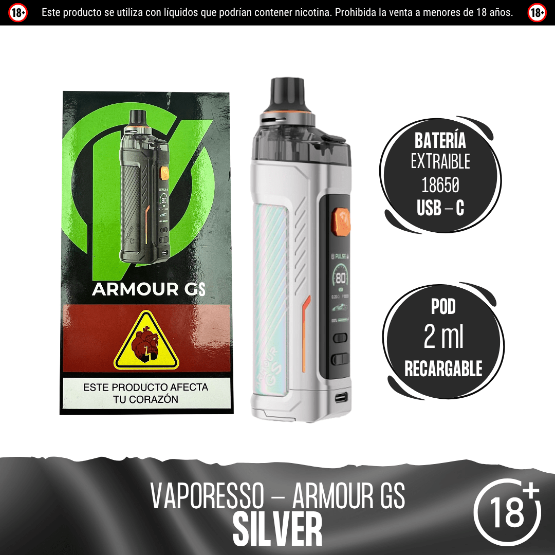 Vaporesso - Armour GS Kit - Pod - Vaporesso | EQ-VPS-ARM-GSK-SIL