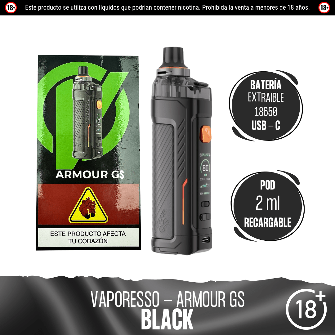 Vaporesso - Armour GS Kit - Pod - Vaporesso | EQ-VPS-ARM-GSK-BLA
