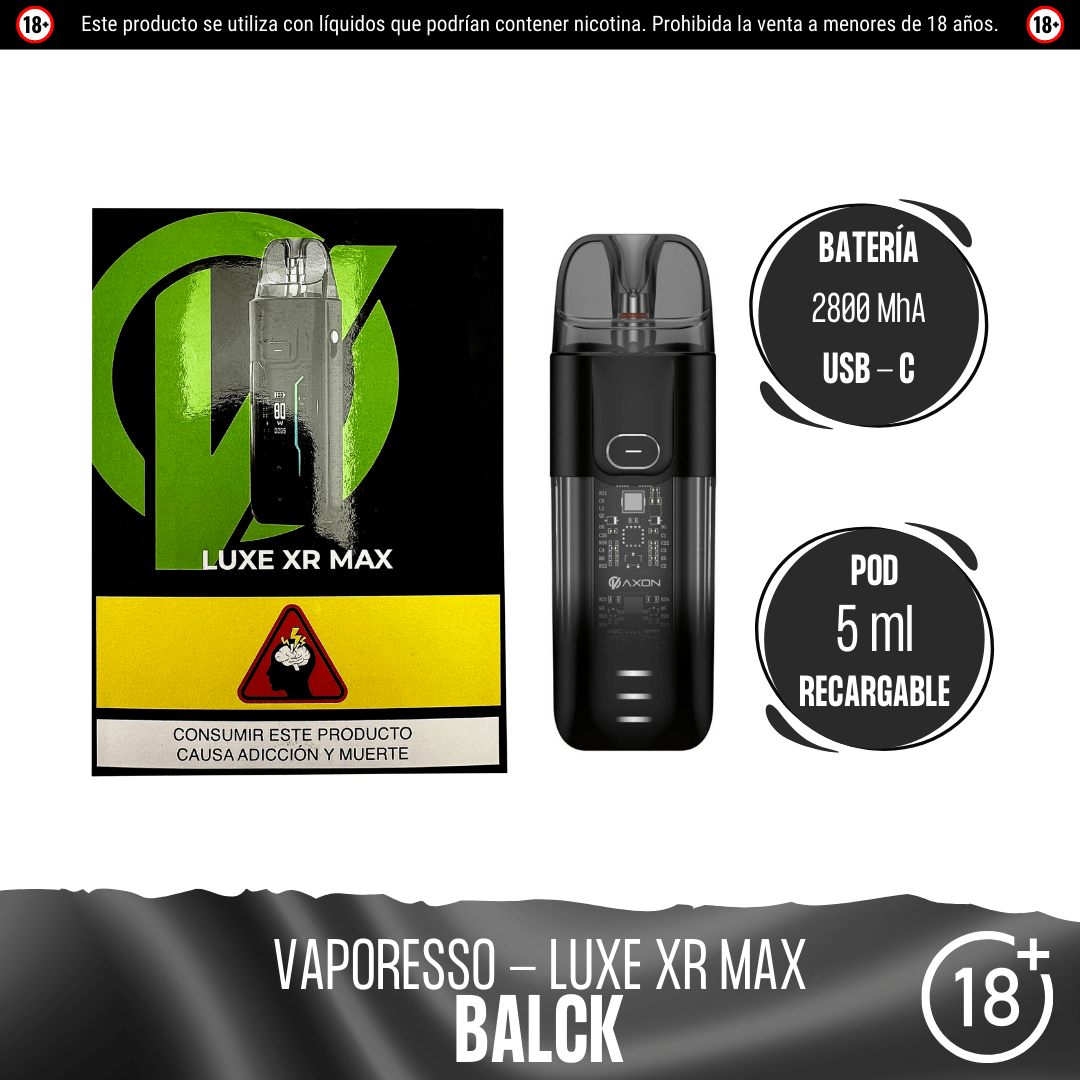 Vaporesso - Luxe XR Max Kit - Pod - Vaporesso | EQ-VPS-LUXE-XRM-BLA