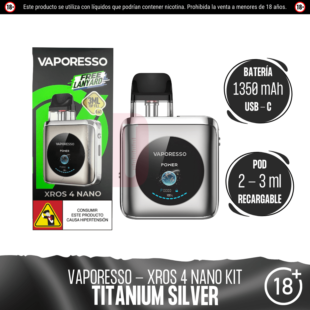 Vaporesso Xros 4 Nano Pod Recargable Compacto DIY Vaporesso Xros 4 Nano Pod Recargable Compacto DIY