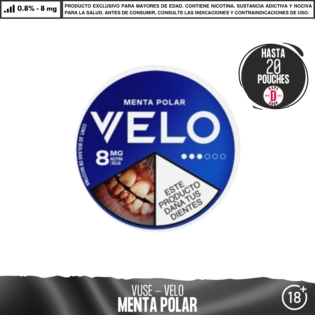 VELO - Pouches Bolsas de Nicotina - Pouches - Vuse | POU-VEL-MEP-08