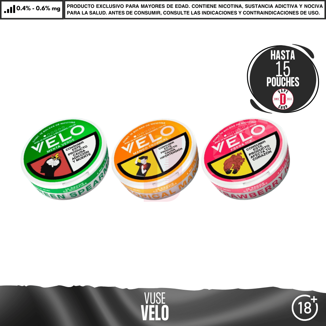 VELO - Pouches Bolsas de Nicotina - Pouches - Vuse | POU-VEL-GRS-04