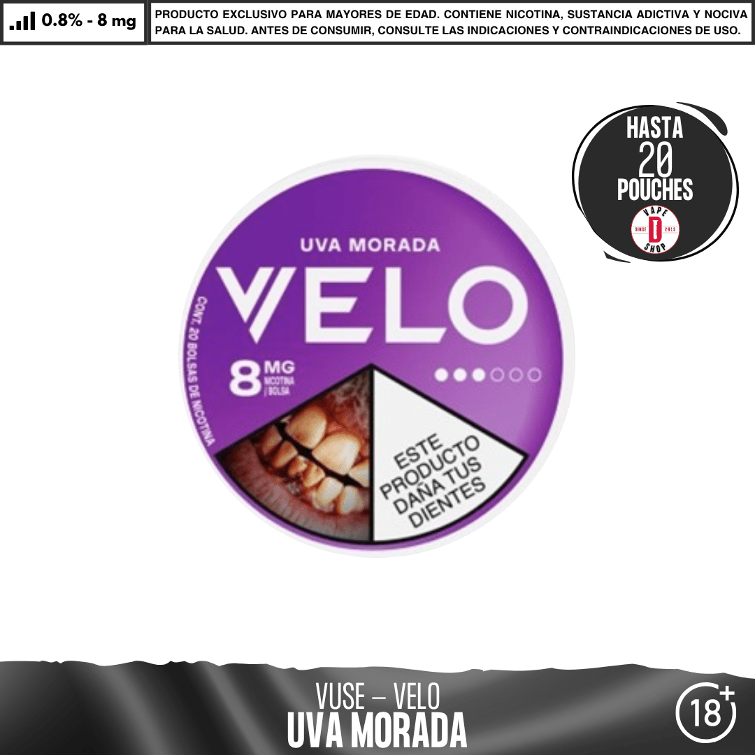 VELO - Pouches Bolsas de Nicotina - Pouches - Vuse | POU-VEL-UVM-08