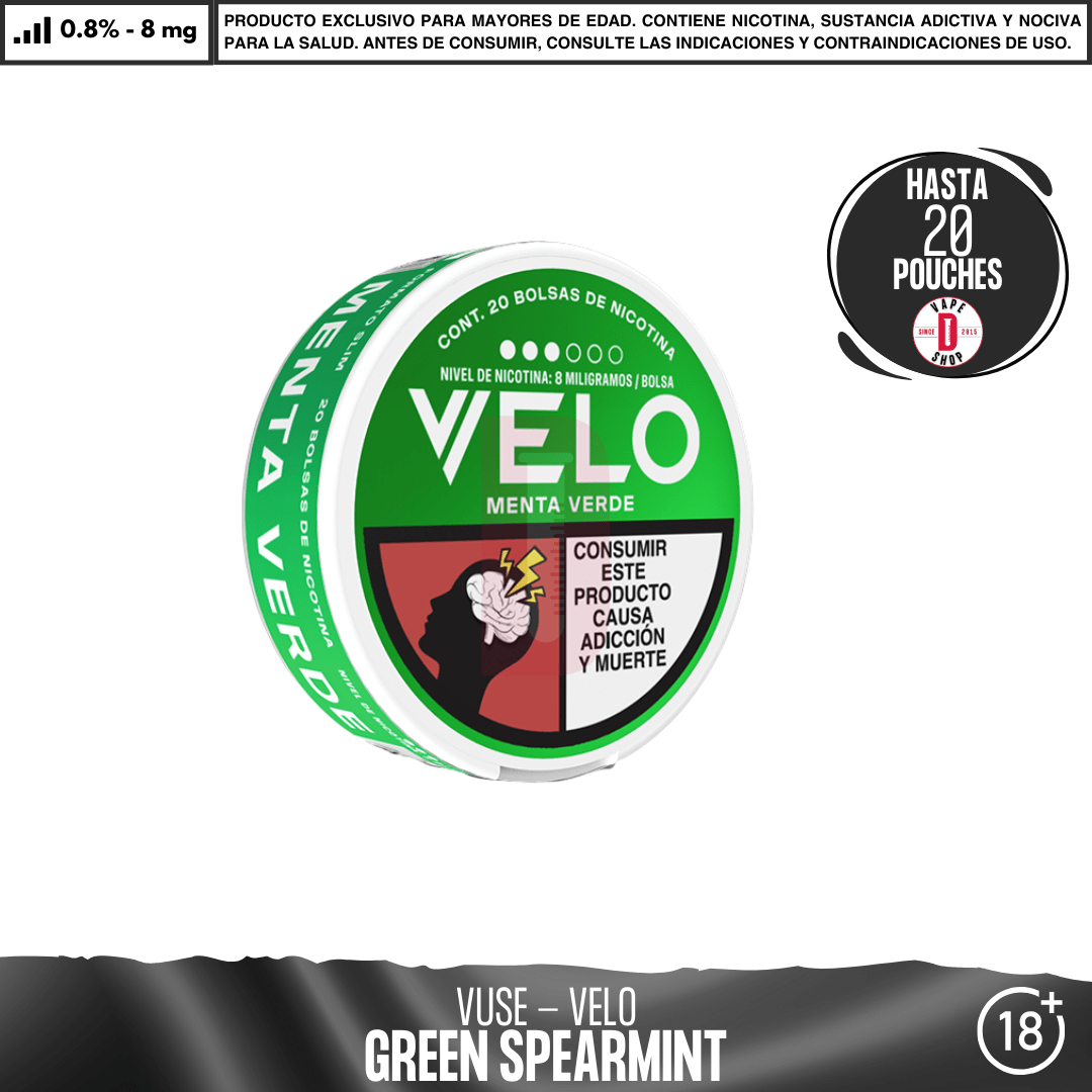 VELO - Pouches Bolsas de Nicotina - Pouches - Vuse | POU-VEL-GRS-08