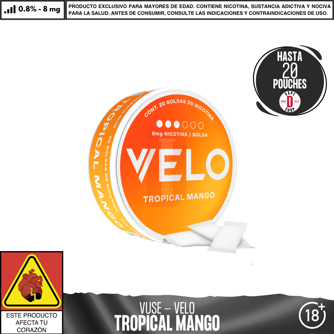 VELO - Pouches Bolsas de Nicotina - Pouches - Vuse | POU - VEL - TOM - 08