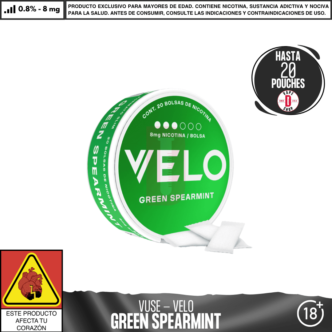 VELO - Pouches Bolsas de Nicotina - Pouches - Vuse | POU - VEL - GRS - 08