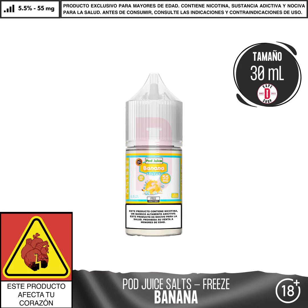 Banana Ice Salts - Sales de Nicotina - Pod Juice | SN - PJ - BI - 55