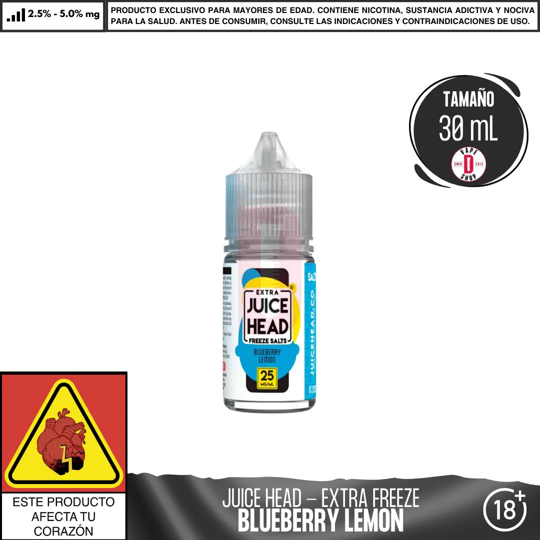 Blueberry Lemon Extra Freeze Salts - Sales de Nicotina - Juice Head | SN - JH - BLF - 00