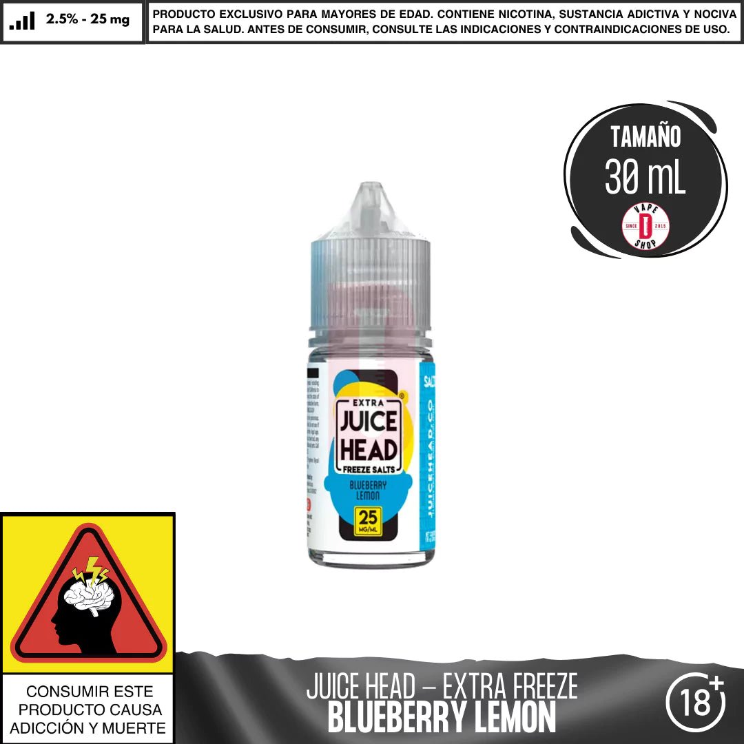 Blueberry Lemon Extra Freeze Salts - Sales de Nicotina - Juice Head | SN - JH - BLF - 00