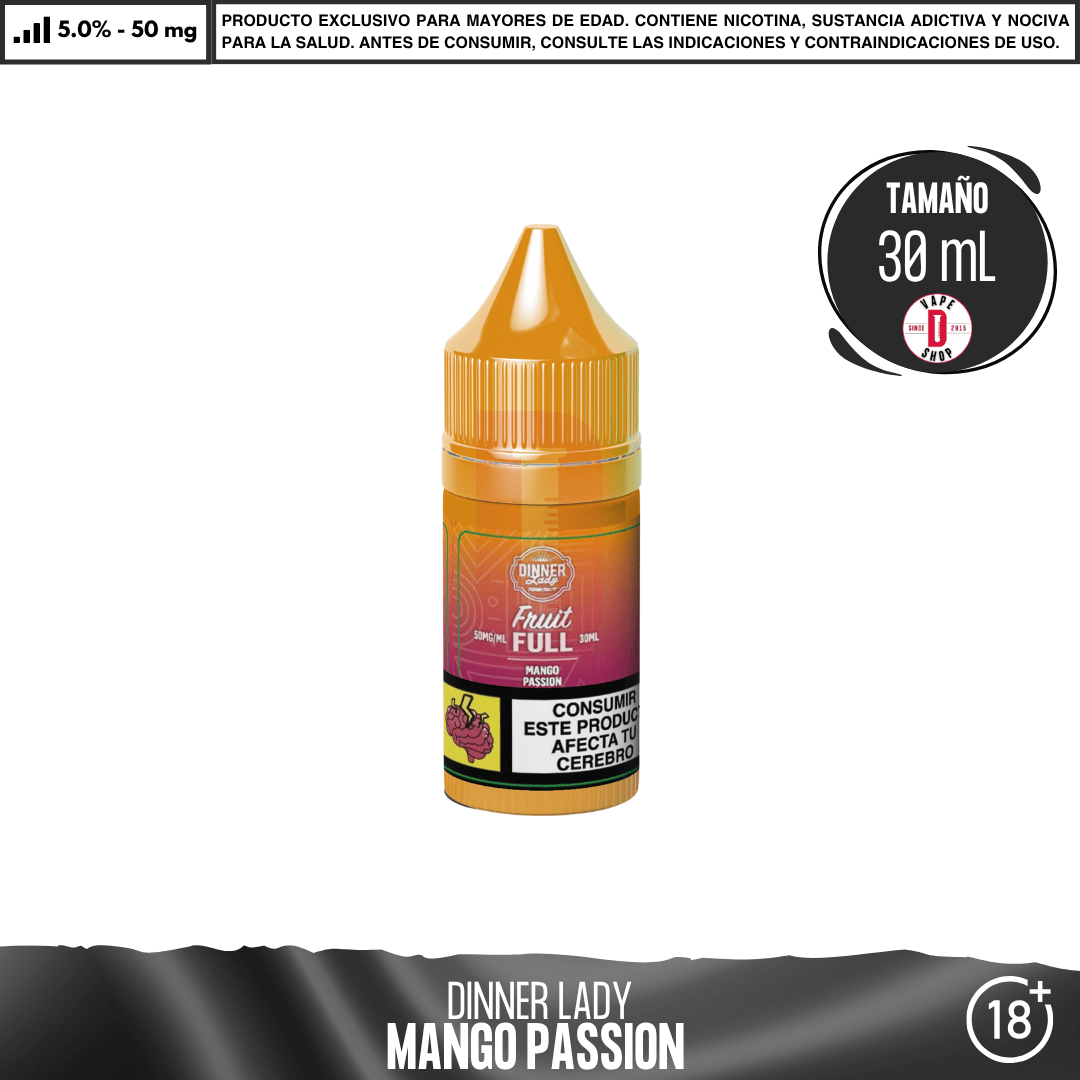 Dinner Lady - Full Fruit - Mango Passion Salts - Sales de Nicotina - Dinner Lady | SN-DL-FF-MP-50