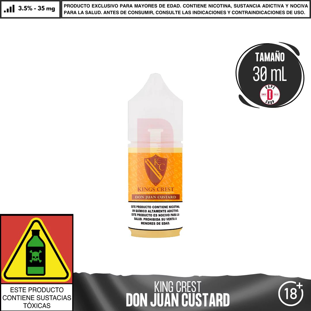 Don Juan Custard Salts - Sales de Nicotina - King's Crest | SN - KK - DJCUS - 35