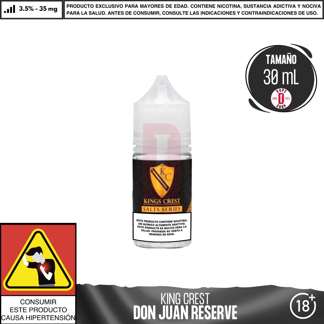 Don Juan Reserve Salts - Sales de Nicotina - King's Crest | SN - KK - DJR - 35