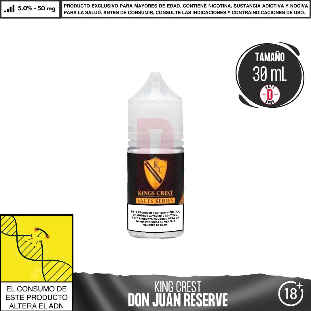 Don Juan Reserve Salts - Sales de Nicotina - King's Crest | SN - KK - DJR - 50