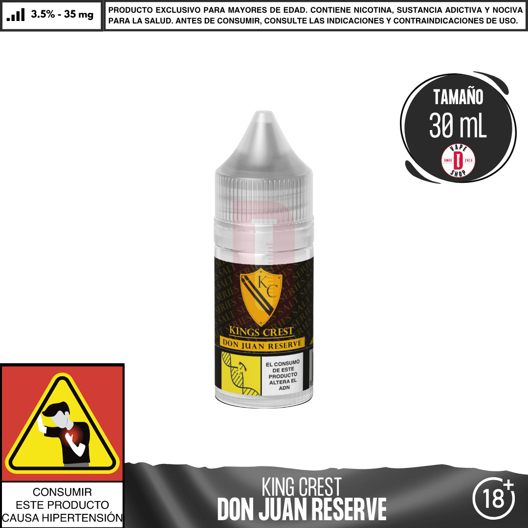 Don Juan Reserve Salts - Sales de Nicotina - King's Crest | SN - KK - DJR - 35