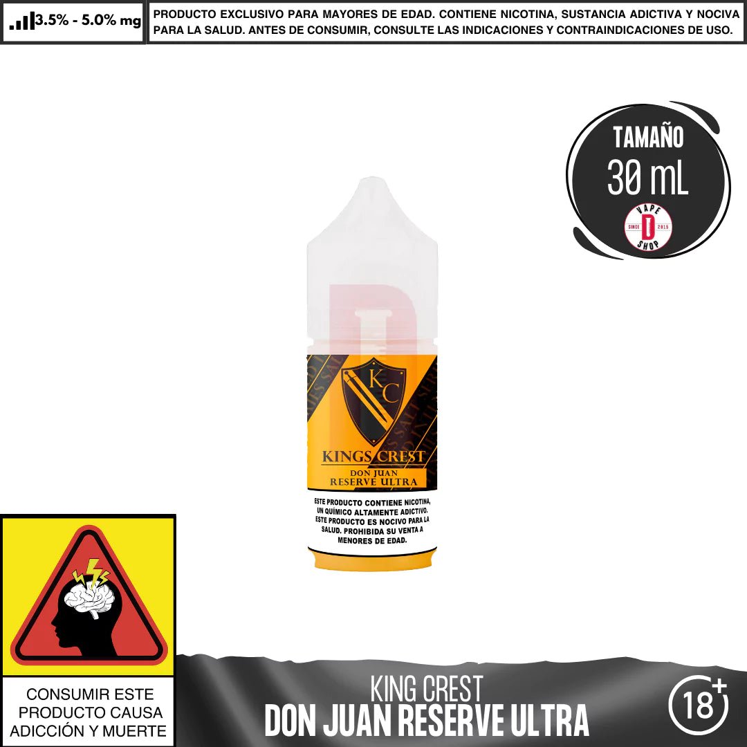 Don Juan Reserve Ultra Salts - Sales de Nicotina - King's Crest | SN - KK - DJR - ULT - 25