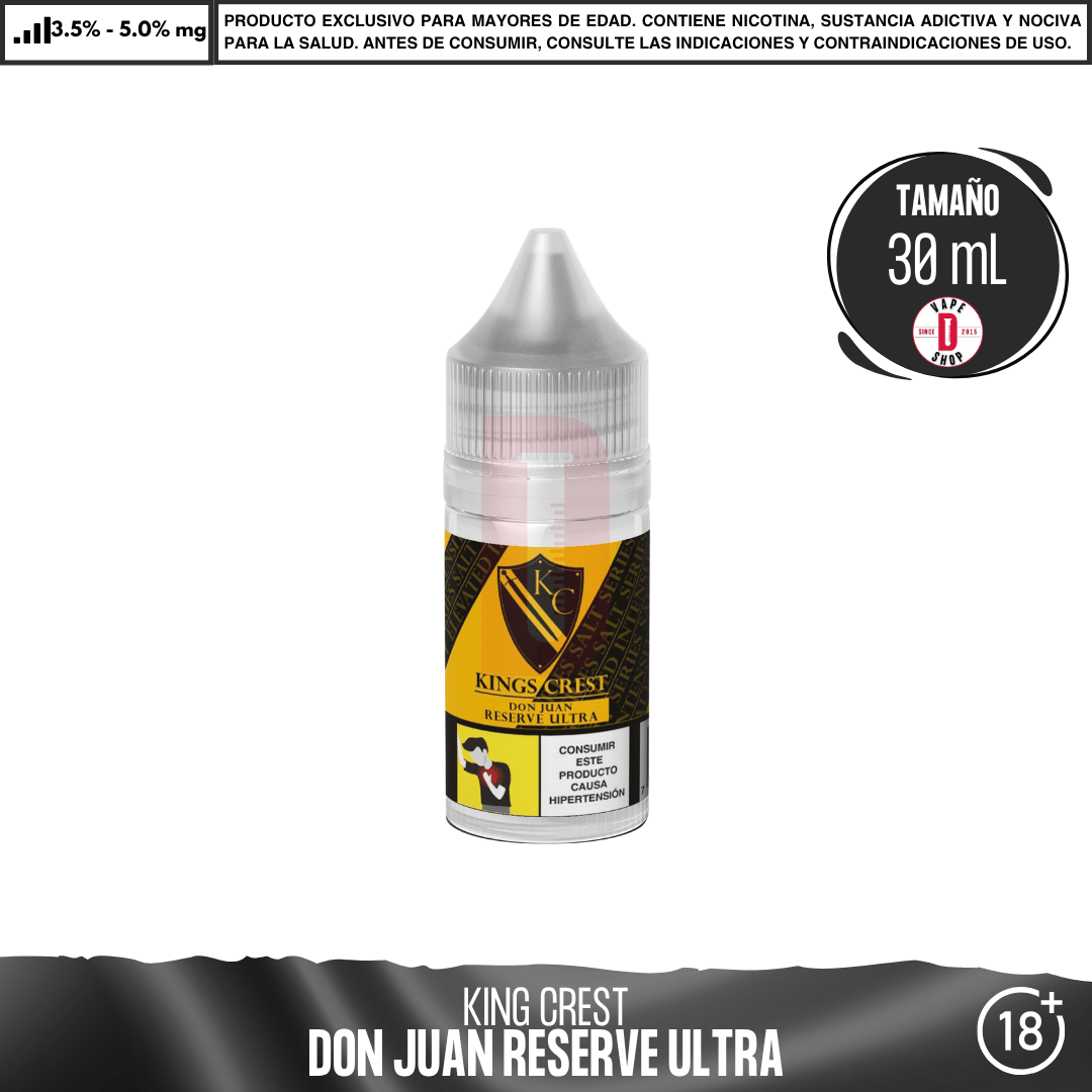 Don Juan Reserve Ultra Salts - Sales de Nicotina - King's Crest | SN-KK-DJR-ULT-25