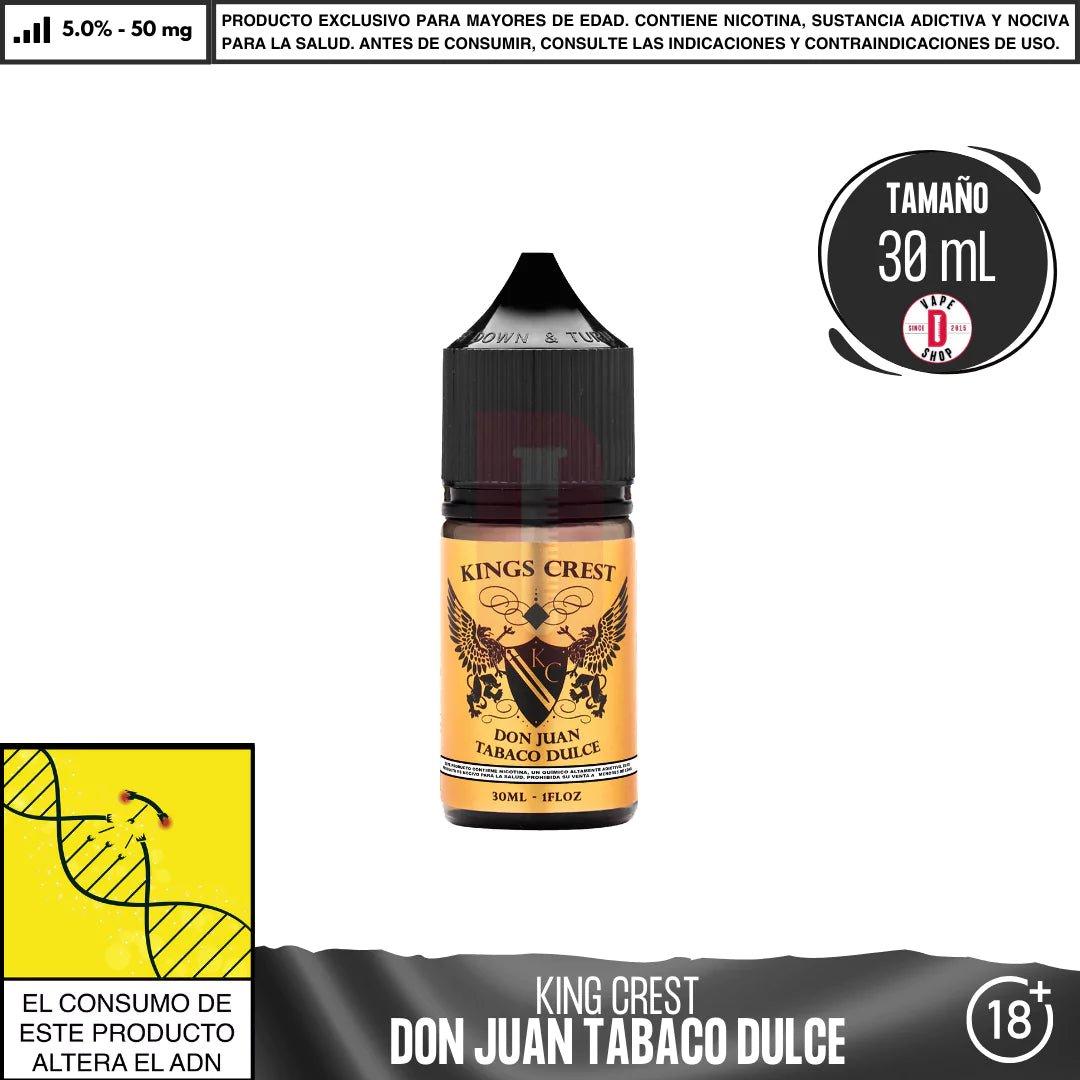 Don Juan Tabaco Dulce Salts - Sales de Nicotina - King's Crest | SN - KK - DJD - 50