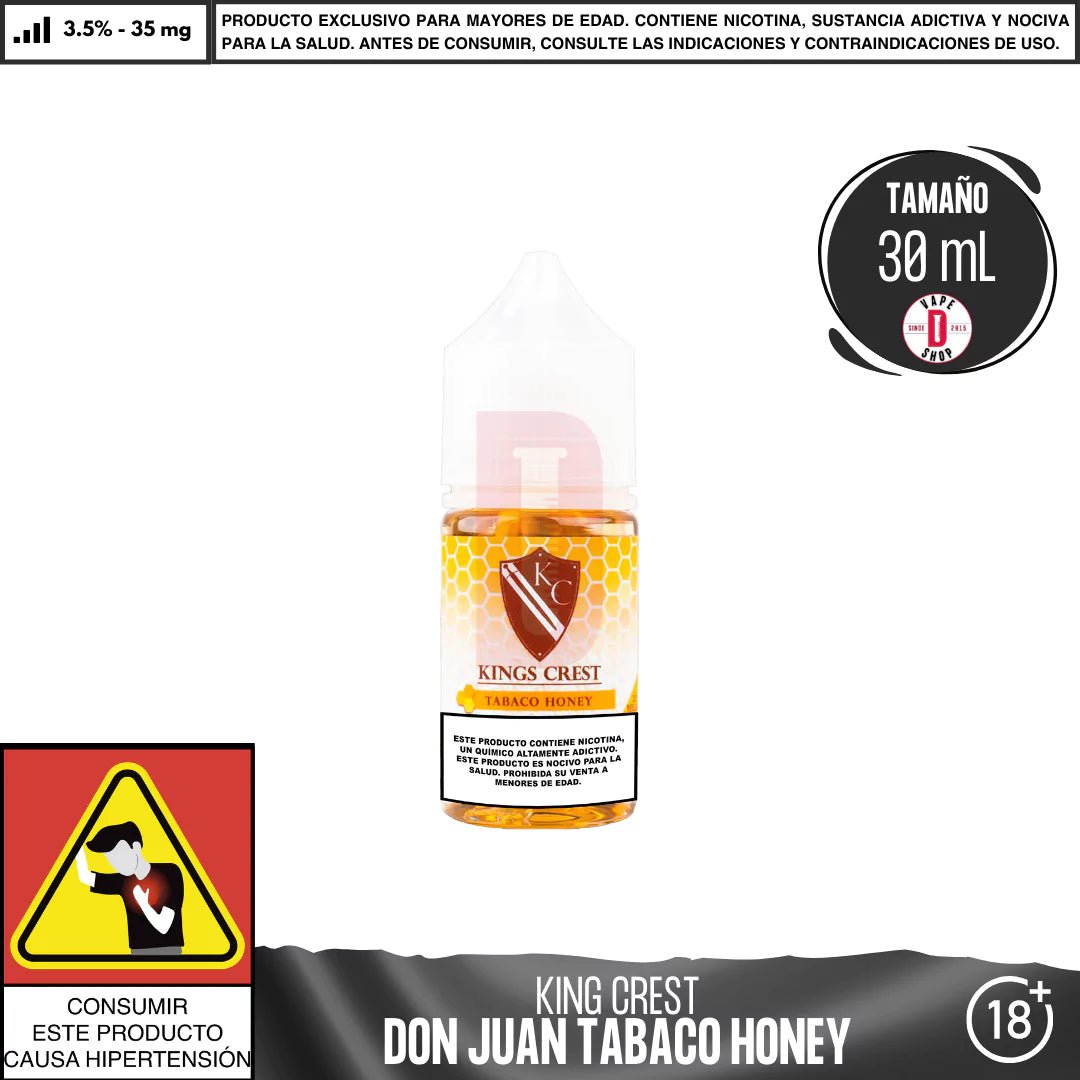 Don Juan Tabaco Honey Salts - Sales de Nicotina - King's Crest | SN - KK - DJH - 35