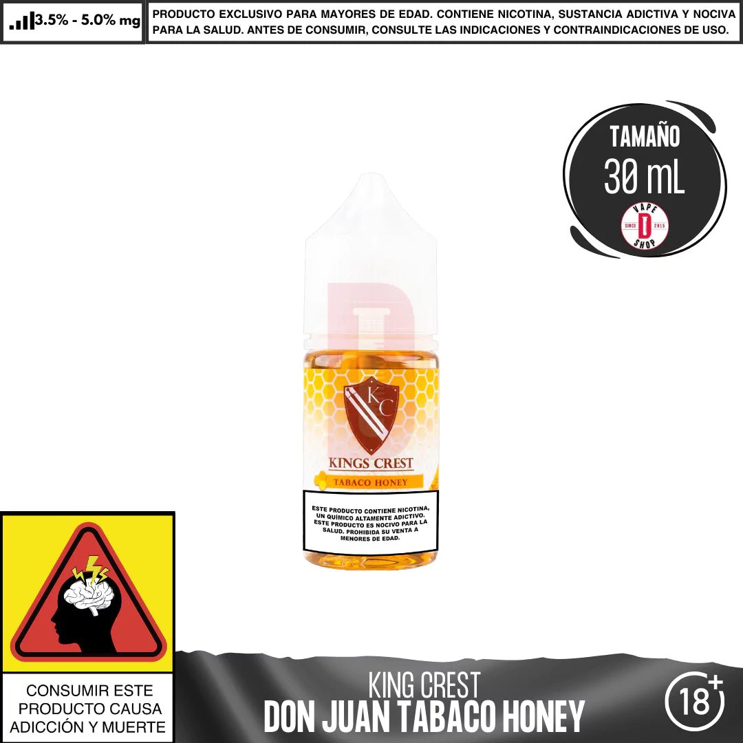 Don Juan Tabaco Honey Salts - Sales de Nicotina - King's Crest | SN - KK - DJH - 35