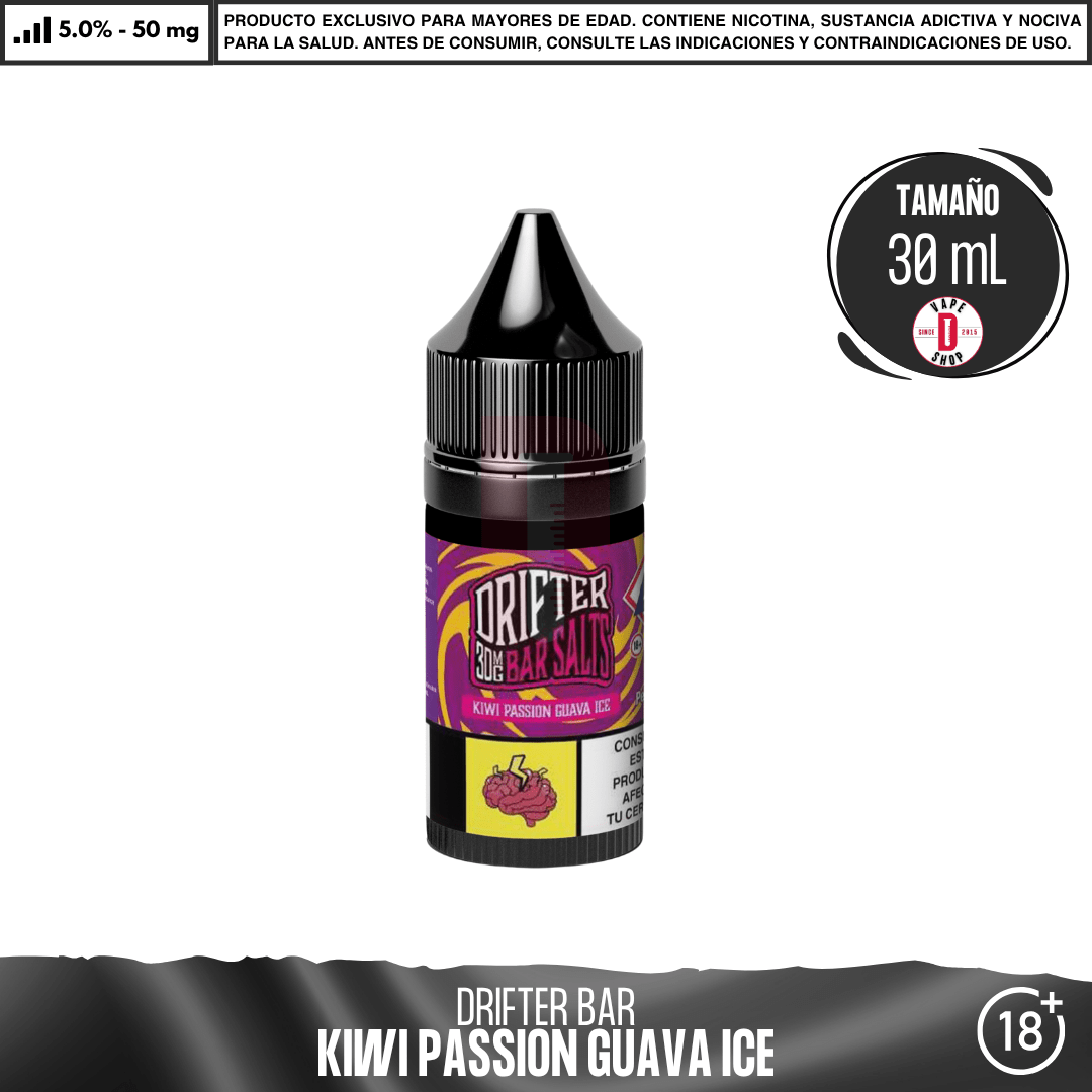 Drifter Bar Kiwi Passion Guava Ice Salts - Sales de Nicotina - Juice Sauz | SN-JUS-DRB-KPGI-50
