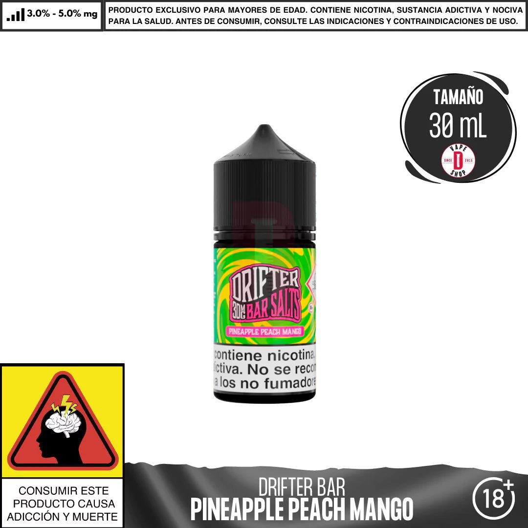 Drifter Bar Pineapple Peach Mango Salts - Sales de Nicotina - Juice Sauz | SN - JUS - DRB - PPM - 30