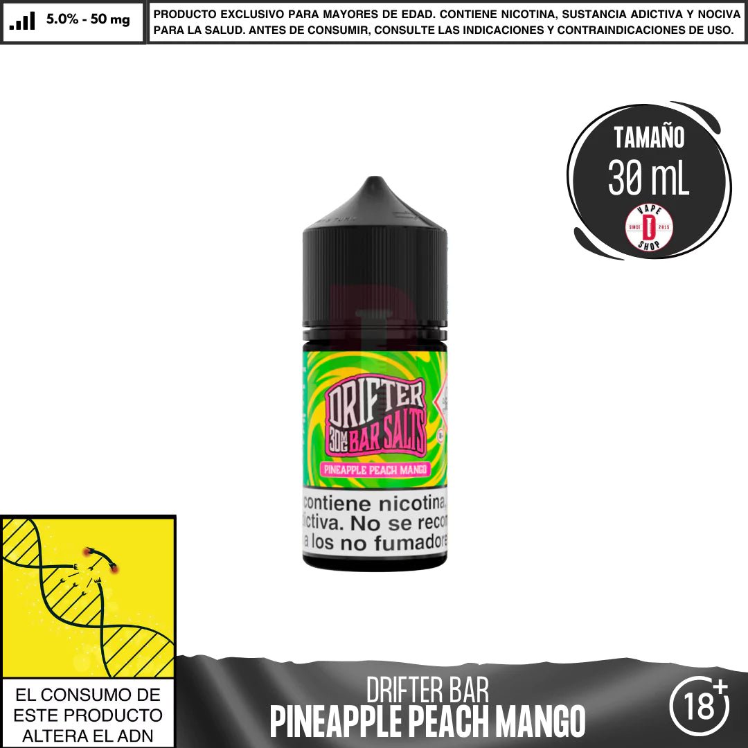 Drifter Bar Pineapple Peach Mango Salts - Sales de Nicotina - Juice Sauz | SN - JUS - DRB - PPM - 50