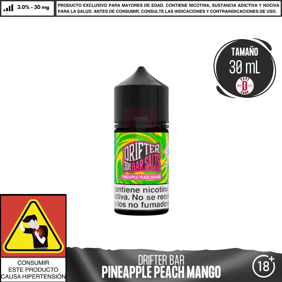 Drifter Bar Pineapple Peach Mango Salts - Sales de Nicotina - Juice Sauz | SN - JUS - DRB - PPM - 30