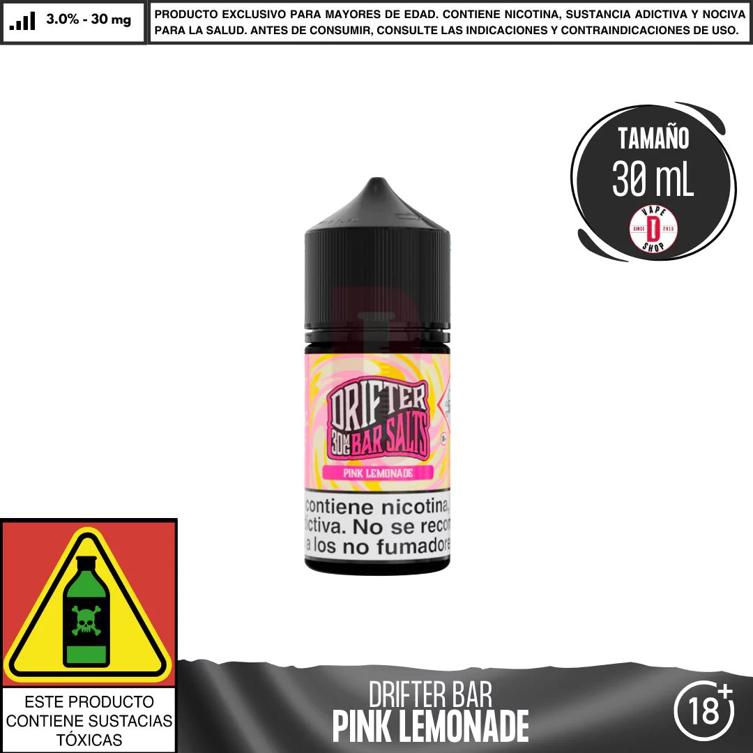 Drifter Bar Pink Lemonade Salts - Sales de Nicotina - Juice Sauz | SN - JUS - DRB - PIL - 30