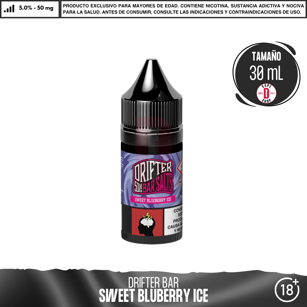 Drifter Bar Sweet Blueberry Ice Salts - Sales de Nicotina - Juice Sauz | SN-JUS-DRB-SBI-50