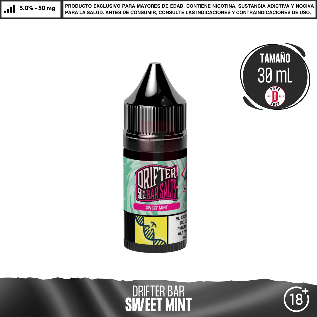 Drifter Bar Sweet Mint Salts - Sales de Nicotina - Juice Sauz | SN-JUS-DRB-SWM-50
