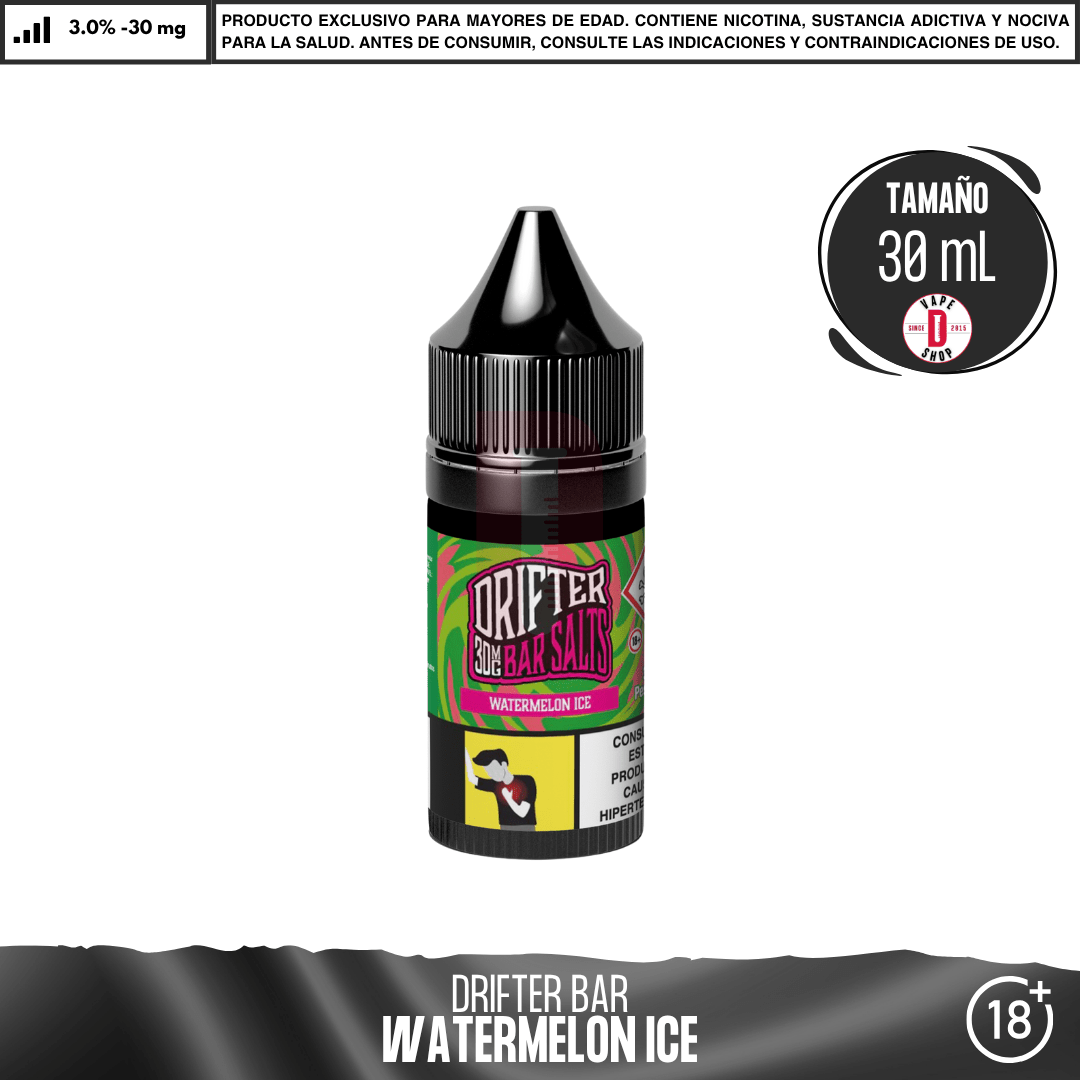 Drifter Bar Watermelon Ice Salts - Sales de Nicotina - Juice Sauz | SN-JUS-DRB-WAI-30
