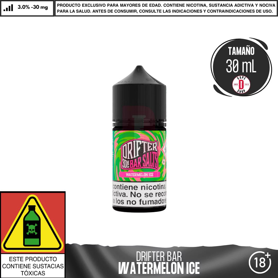 Drifter Bar Watermelon Ice Salts - Sales de Nicotina - Juice Sauz | SN - JUS - DRB - WAI - 30