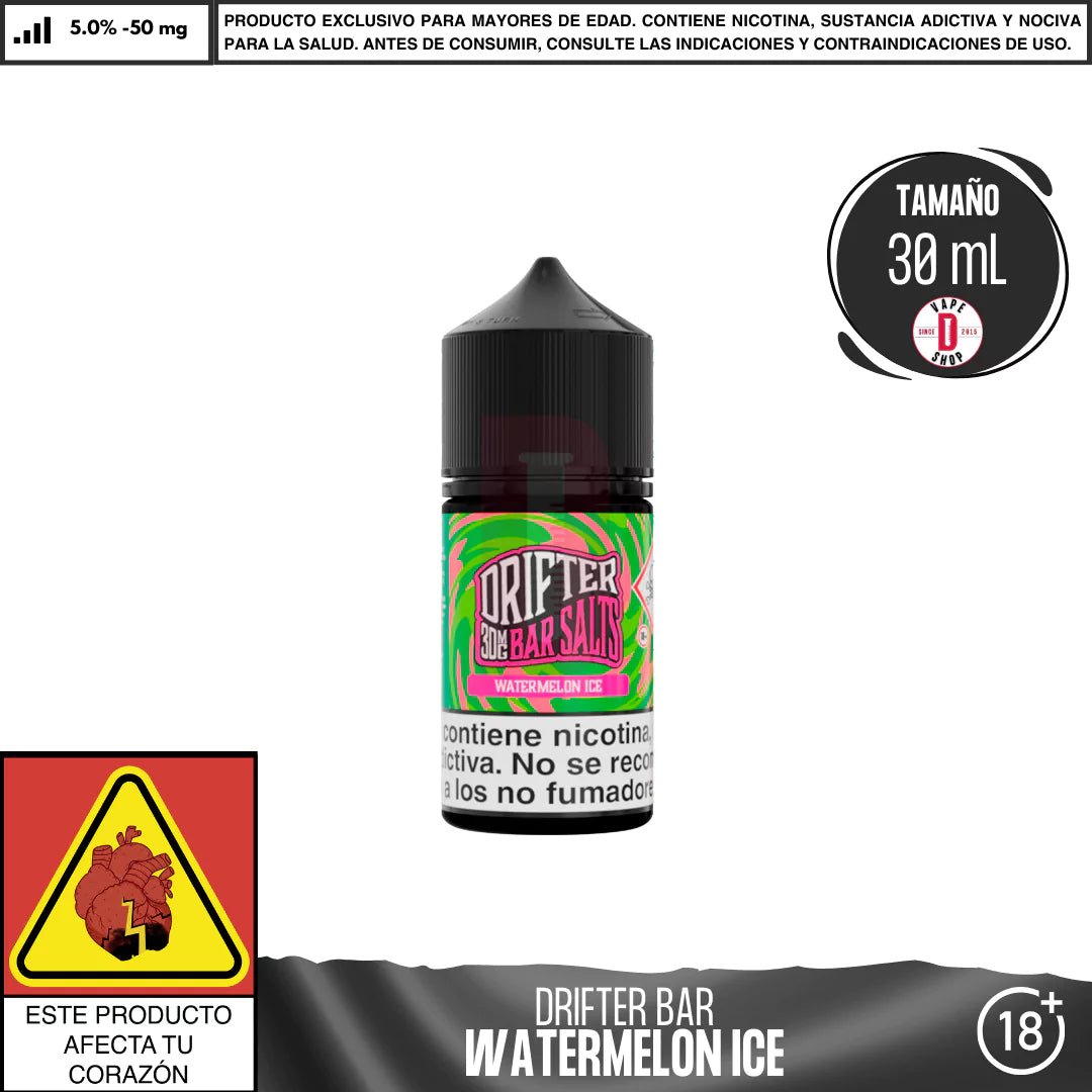 Drifter Bar Watermelon Ice Salts - Sales de Nicotina - Juice Sauz | SN - JUS - DRB - WAI - 50