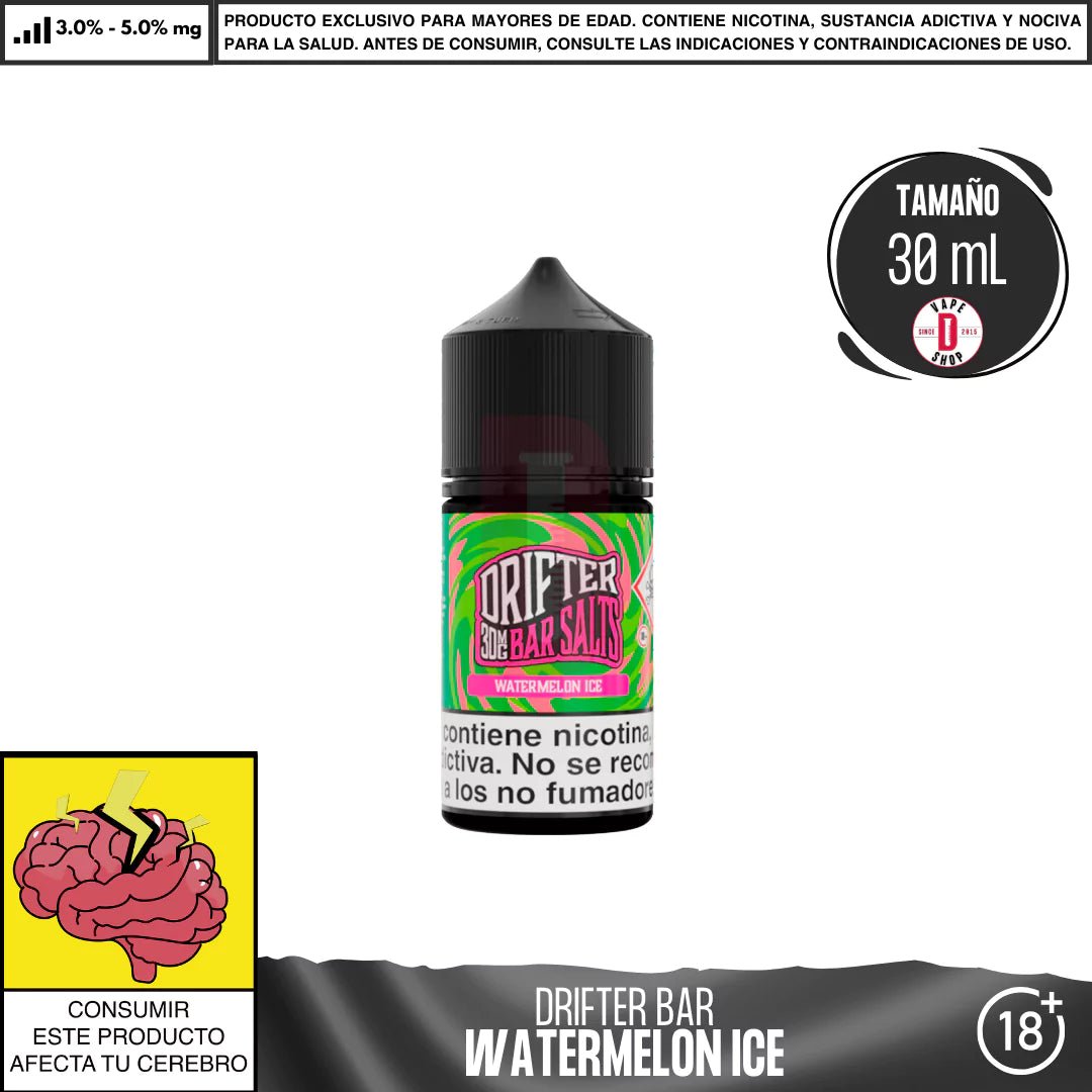 Drifter Bar Watermelon Ice Salts - Sales de Nicotina - Juice Sauz | SN - JUS - DRB - WAI - 30