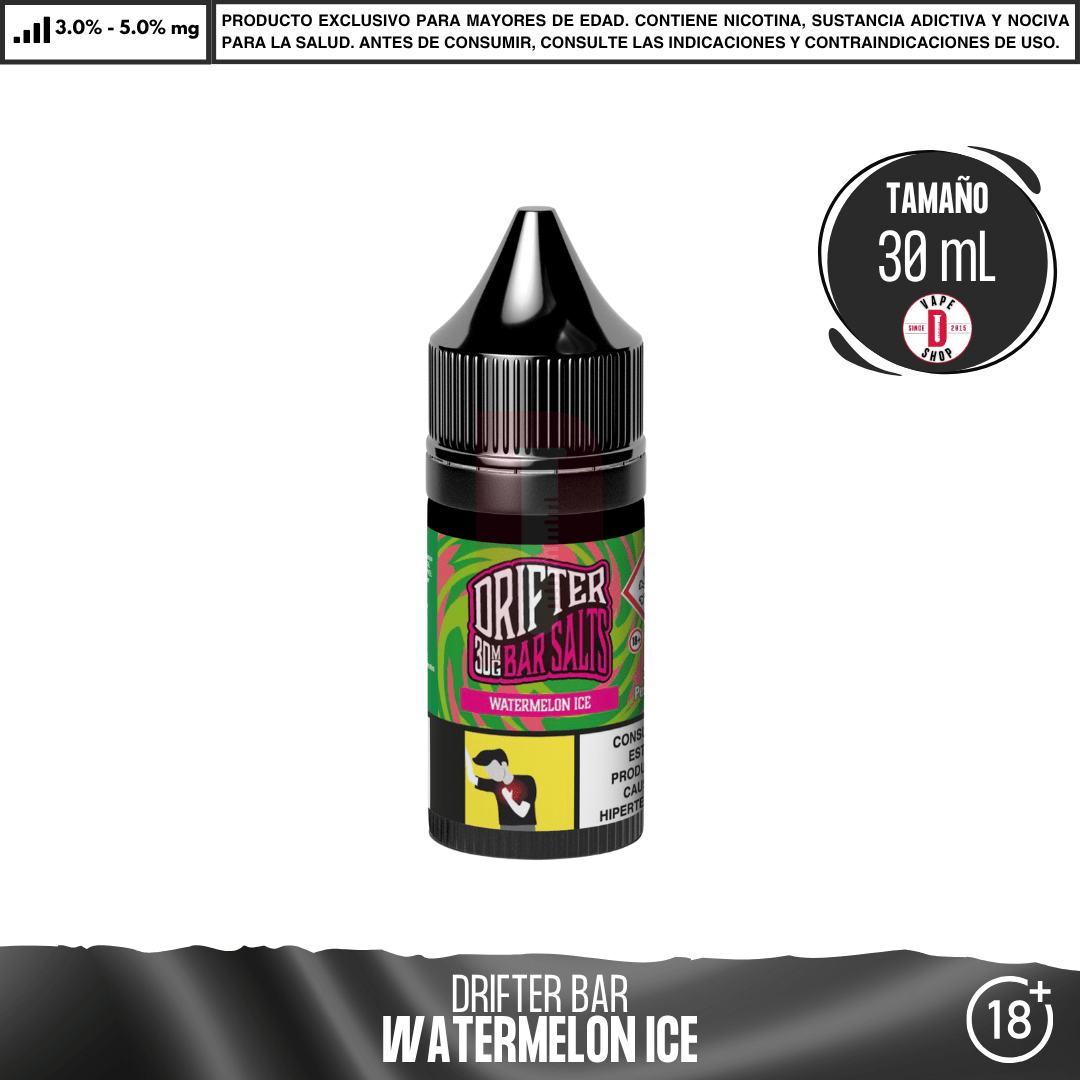 Drifter Bar Watermelon Ice Salts - Sales de Nicotina - Juice Sauz | SN-JUS-DRB-WAI-30